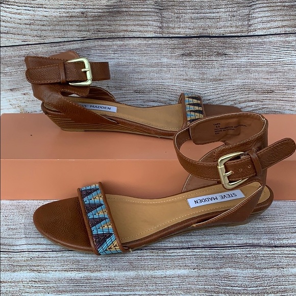 Steve Madden Shoes - Steve Madden Taifa Faux Brown Leather Sandals